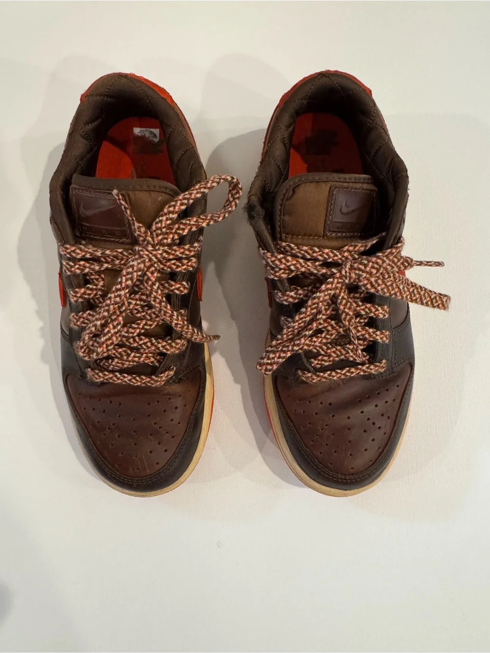 Nike Brown and Orange Boys Low-Top Sneakers